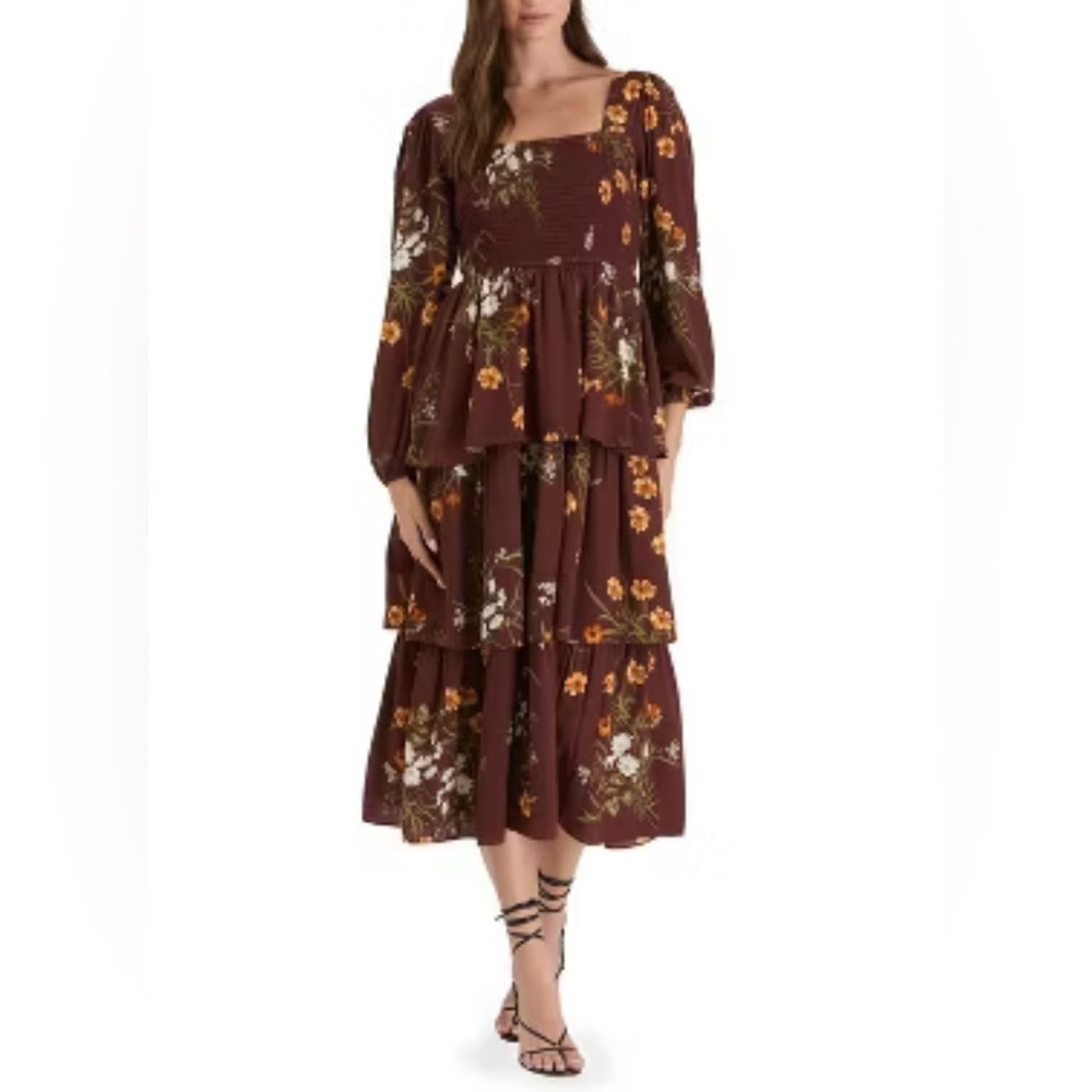 Floral Long Sleeve Tiered Midi Dress
August Sky